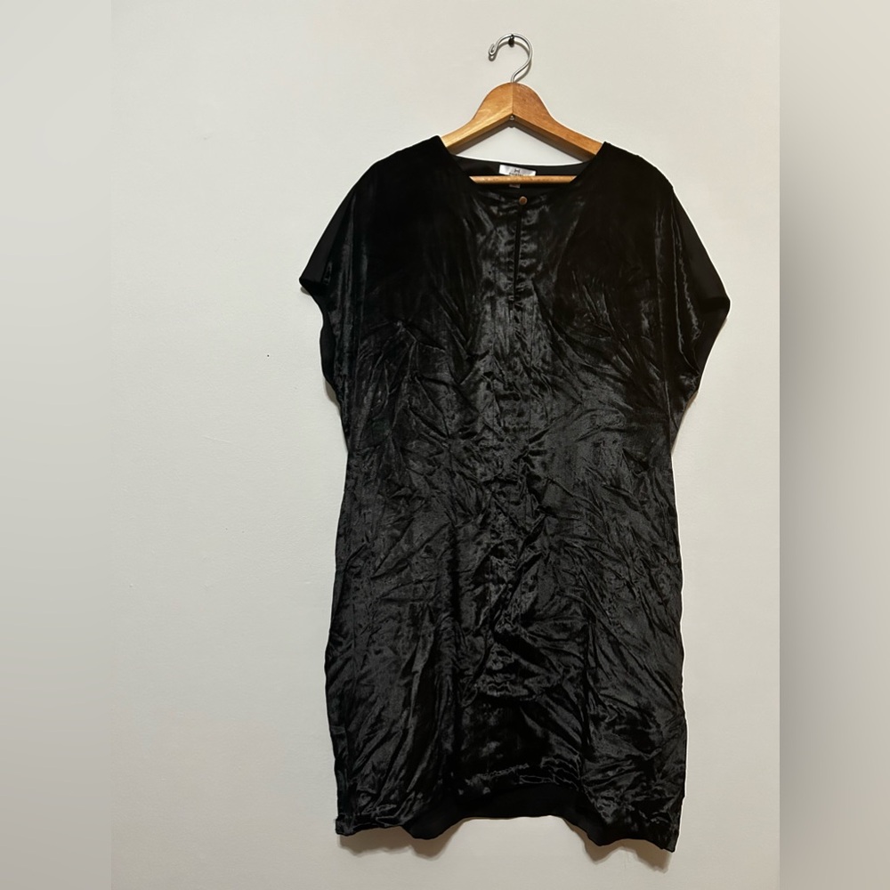 Velvet front silk back dress